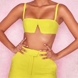 House of CB Leela Blazing Yellow Crepe V-Wire Bralet - Large/L